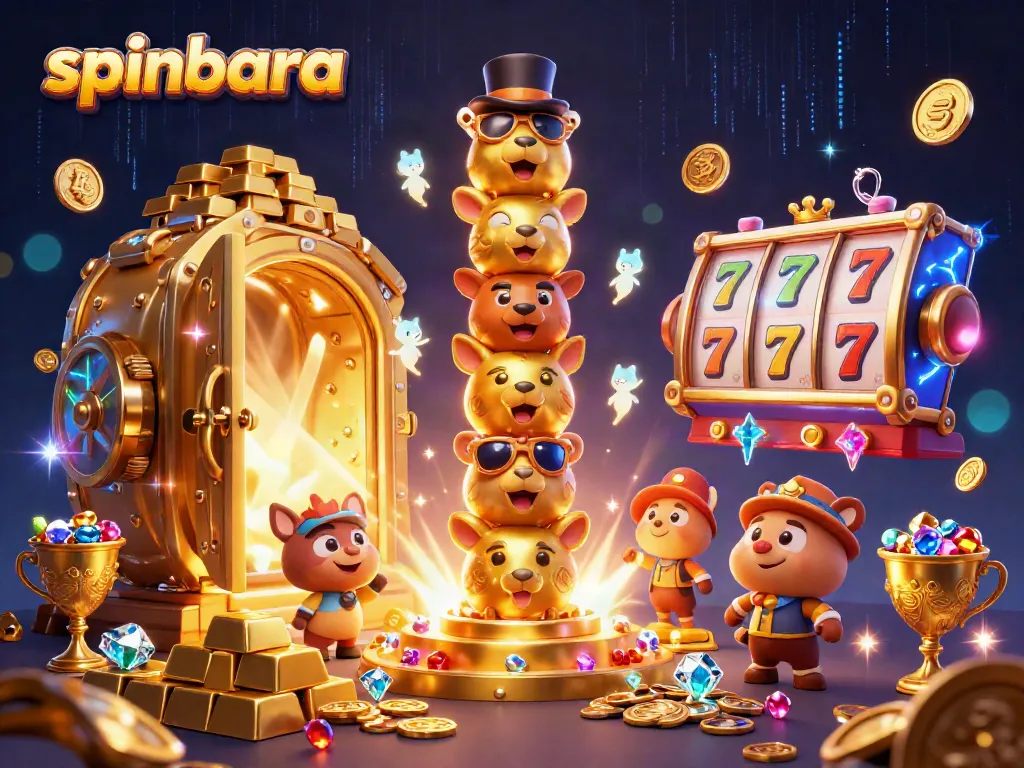 Experience exciting gameplay at spinbara with vibrant casino elements and a mesmerizing totem.